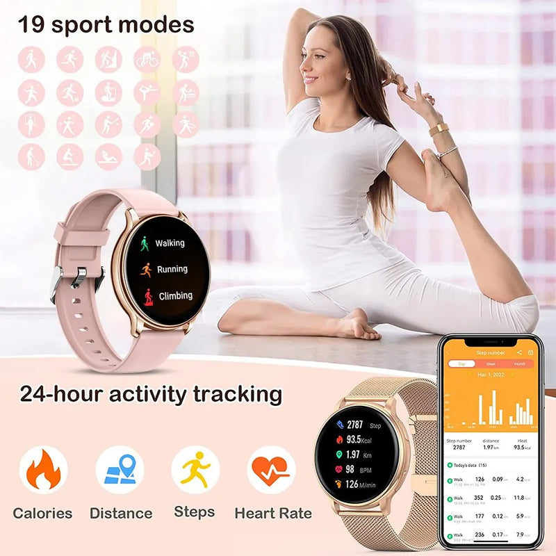 Smartwatch MEVADEN Y22 – Chamadas Bluetooth, Monitoramento Fitness e Saúde, Mostrador Personalizado, Compatível com Android e iOS