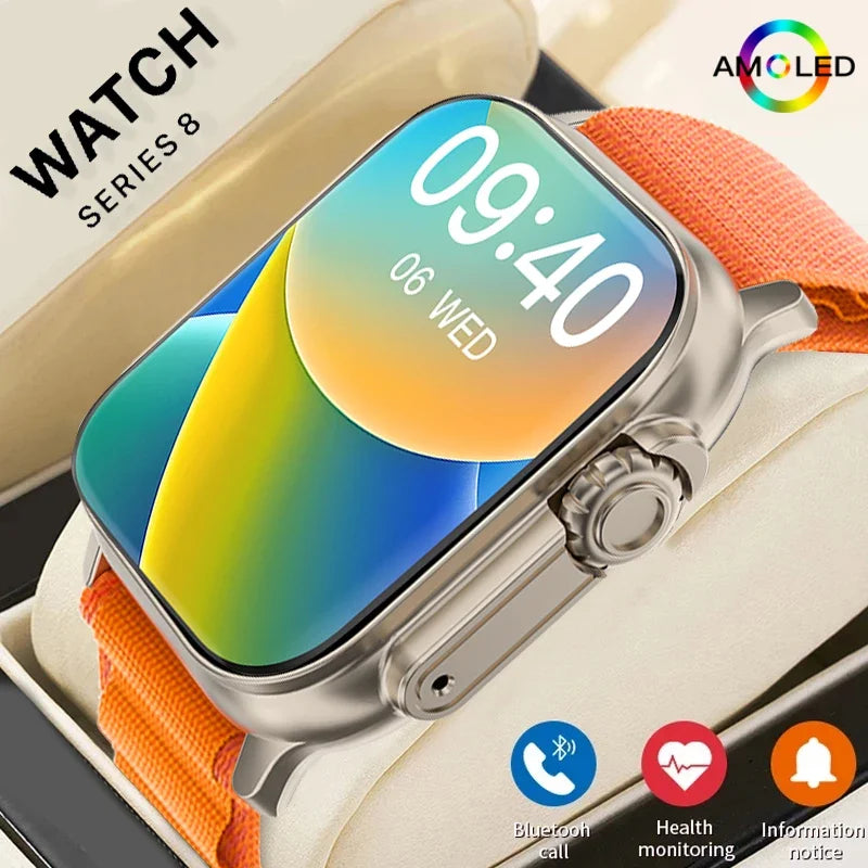 Smartwatch T800 Ultra 2 – Tela AMOLED 2.3”, NFC, Bússola e Resistência à Água – Compatível com Apple Watch e Android